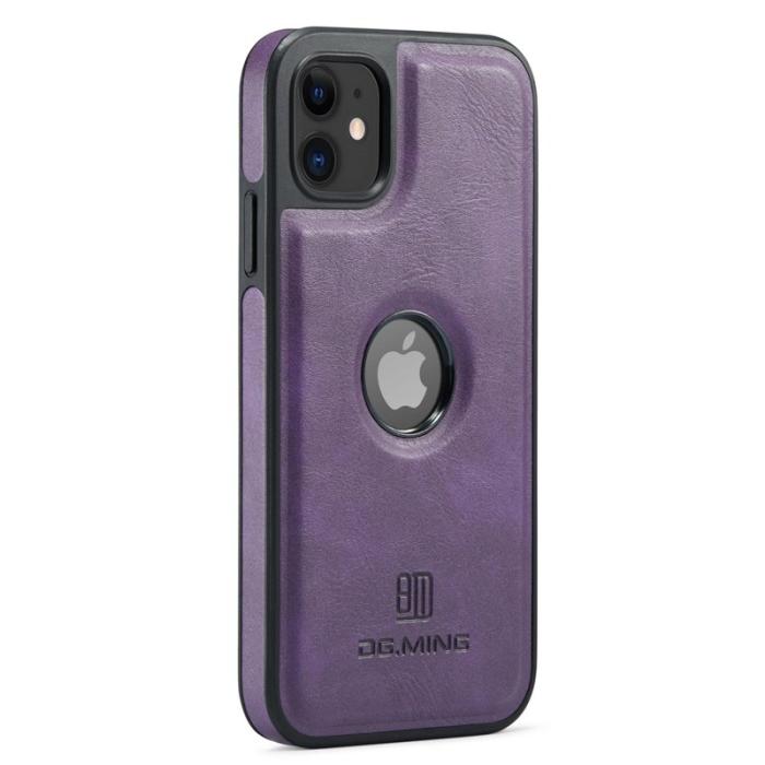 DG.MING - DG.MING iPhone 11 Skal PU Läder Coated PC+TPU - Lila