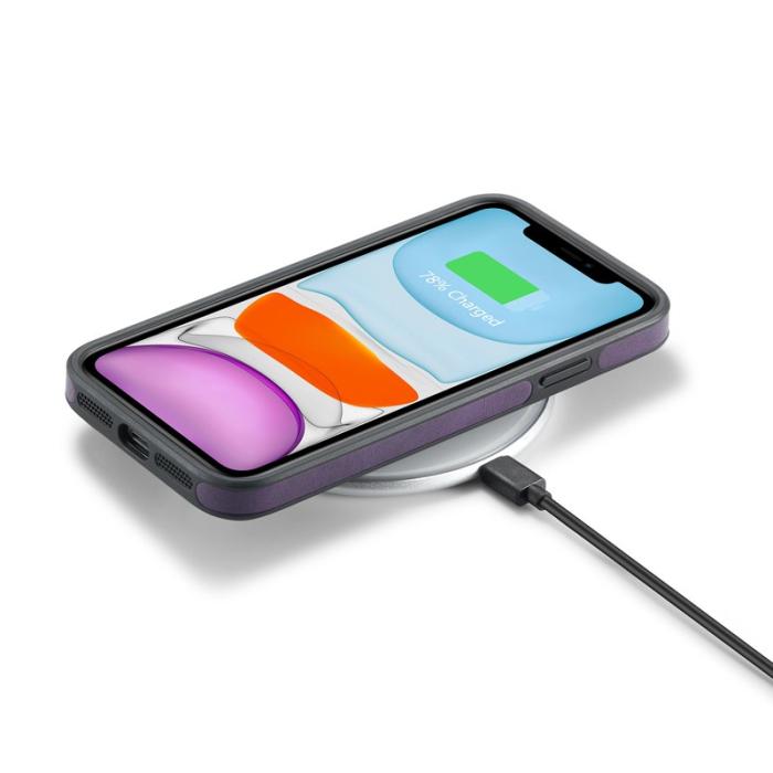 DG.MING - DG.MING iPhone 11 Skal PU Läder Coated PC+TPU - Lila