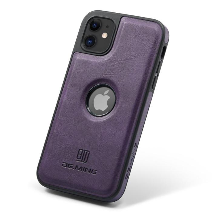 DG.MING - DG.MING iPhone 11 Skal PU Läder Coated PC+TPU - Lila