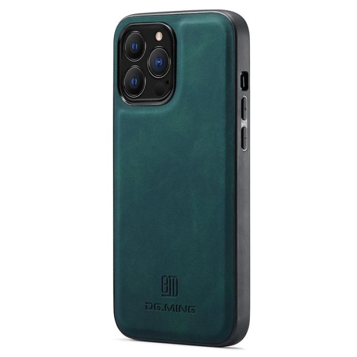 DG.MING - DG.MING iPhone 12 / 12 Pro Skal Fall-Säkert PU Läder Grön