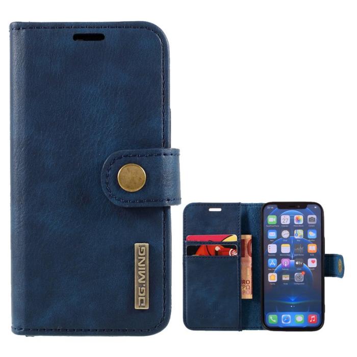 DG.MING - DG.MING iPhone 12 mini Fodral 2 i 1 Läder Stöttålig Blå