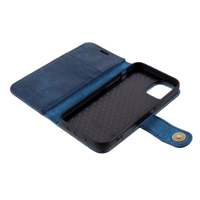 DG.MING - DG.MING iPhone 12 mini Fodral 2 i 1 Läder Stöttålig Blå