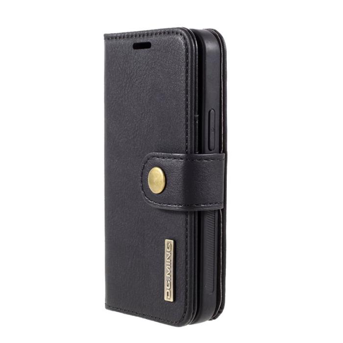 DG.MING - DG.MING iPhone 12 mini Fodral 2 i 1 Läder Stöttålig Svart