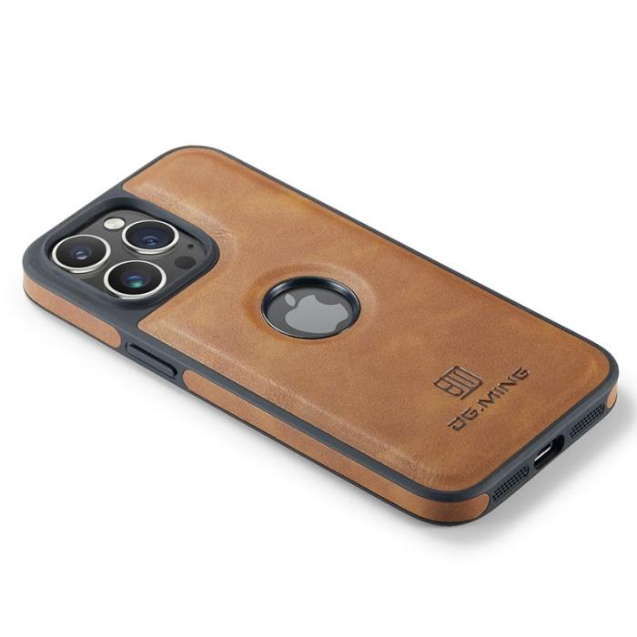 DG.MING - DG.MING iPhone 12 Pro Max Skal Logo View PU Läder Brun
