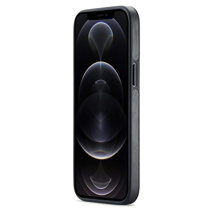 DG.MING - DG.MING iPhone 12 Pro Max Skal Logo View PU Läder Svart