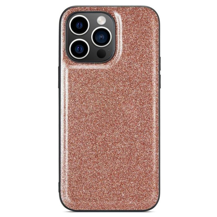 DG.MING - DG.MING iPhone 13 Pro Max Skal Glitter PU Läder + PC + TPU Guld