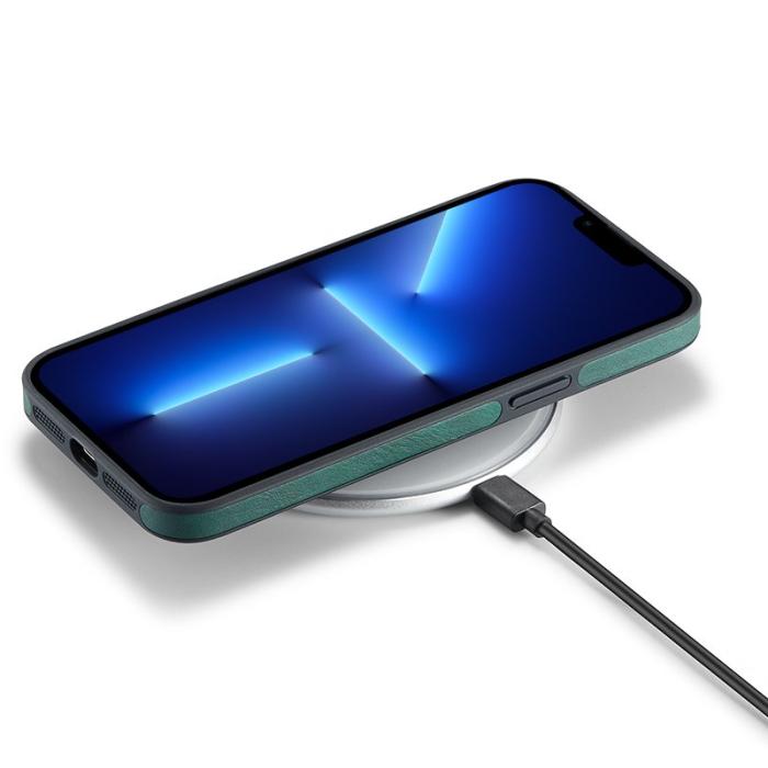 DG.MING - DG.MING iPhone 13 Pro Max Skal PU Läder+PC+TPU Grön