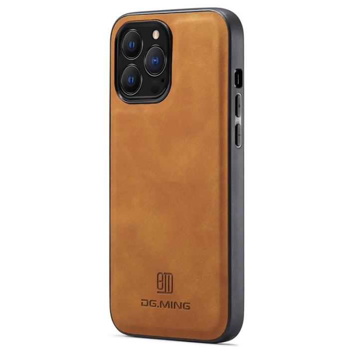 DG.MING - DG.MING iPhone 13 Pro Skal PU Läder+PC+TPU - Brun