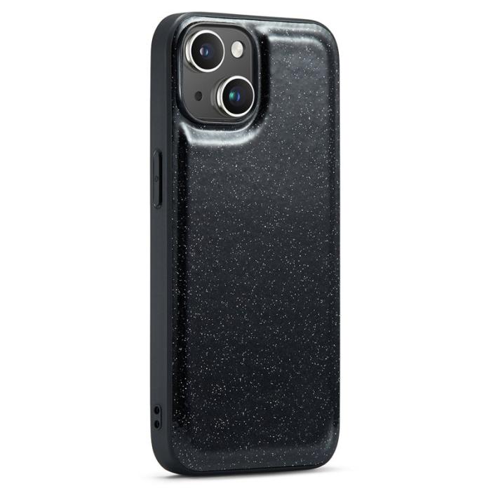 DG.MING - DG.MING iPhone 13 Skal Glitter PU Läder + PC + TPU Svart