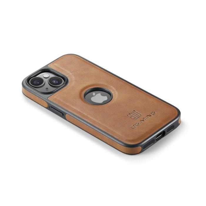 DG.MING - DG.MING iPhone 13 Skal Läderbeläggning Trådlös Laddning Brun
