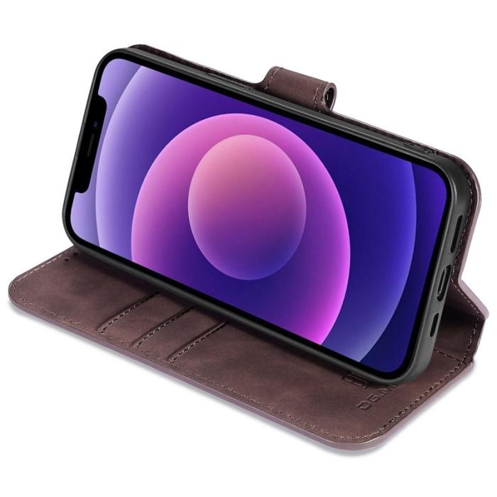 DG.MING - DG.MING iPhone 14 Fodral Retro Stil Magnetisk Stängning Kaffe