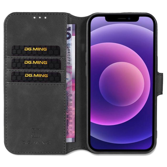 DG.MING - DG.MING iPhone 14 Plus Fodral Anti-scratch PU Läder Svart