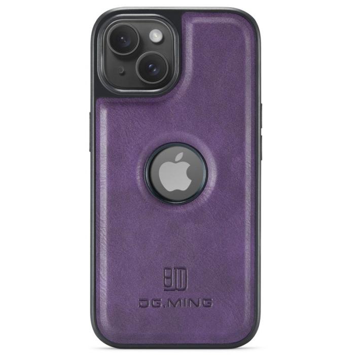 DG.MING - DG.MING iPhone 14 Plus Skal Anti-Fall Läder Coated Lila