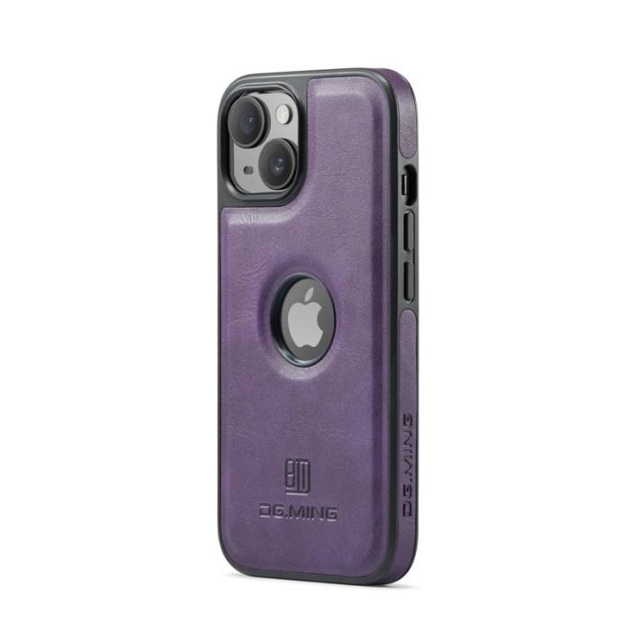 DG.MING - DG.MING iPhone 14 Plus Skal Anti-Fall Läder Coated Lila
