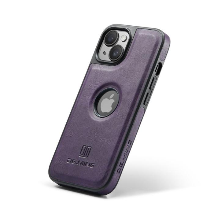 DG.MING - DG.MING iPhone 14 Plus Skal Anti-Fall Läder Coated Lila