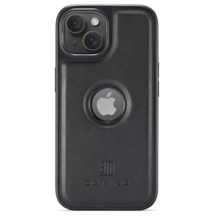 DG.MING - DG.MING iPhone 14 Plus Skal Anti-Fall Läder PC+TPU Svart