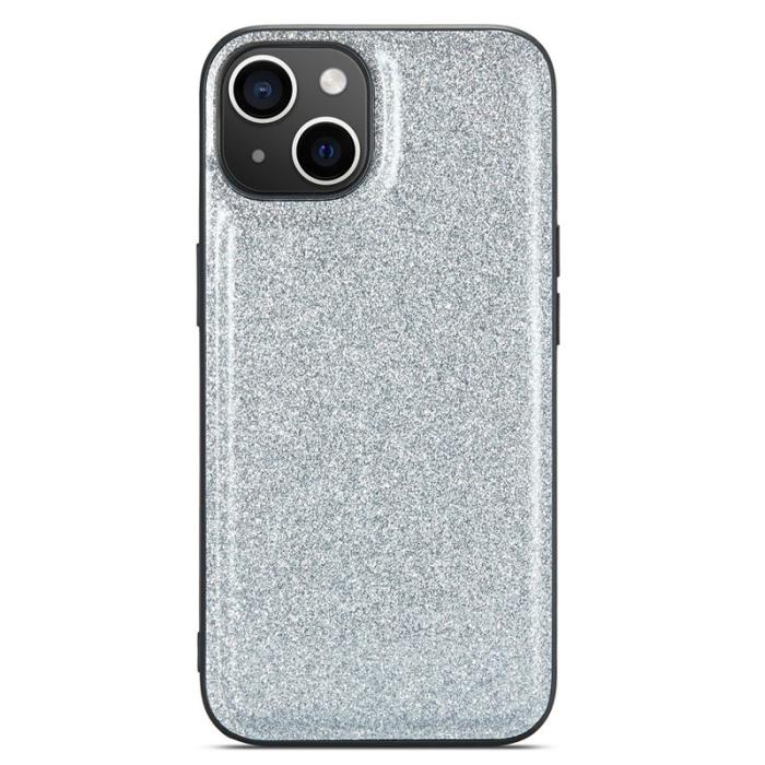 DG.MING - DG.MING iPhone 14 Plus Skal Glitter Läder+PC+TPU Silver