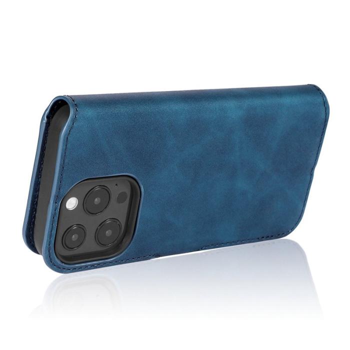 DG.MING - DG.MING iPhone 14 Pro Max Fodral Retro Stil Magnetisk Blå