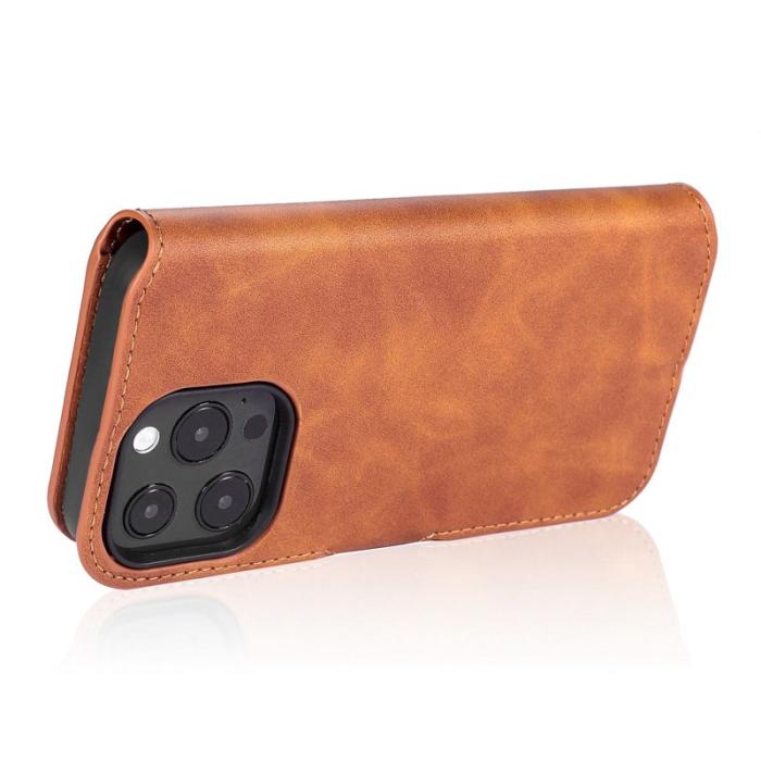 DG.MING - DG.MING iPhone 14 Pro Max Fodral Retro Stil Magnetisk Brun