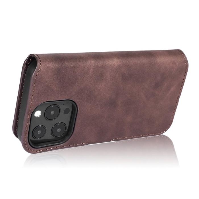 DG.MING - DG.MING iPhone 14 Pro Max Fodral Retro Stil Magnetisk Kaffe