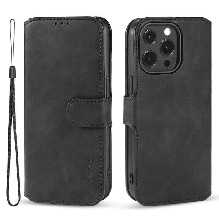 DG.MING - DG.MING iPhone 14 Pro Max Fodral Retro Stil Magnetisk Svart