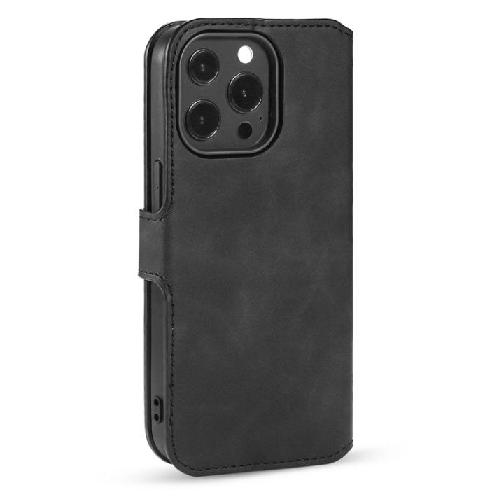 DG.MING - DG.MING iPhone 14 Pro Max Fodral Retro Stil Magnetisk Svart