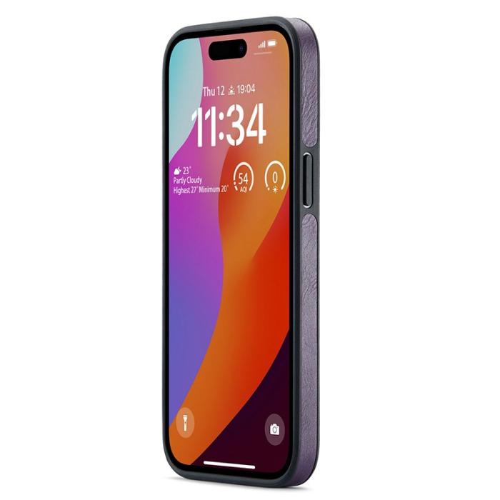 DG.MING - DG.MING iPhone 14 Pro Max Skal Logo View Lila PU Läder+PC+TPU