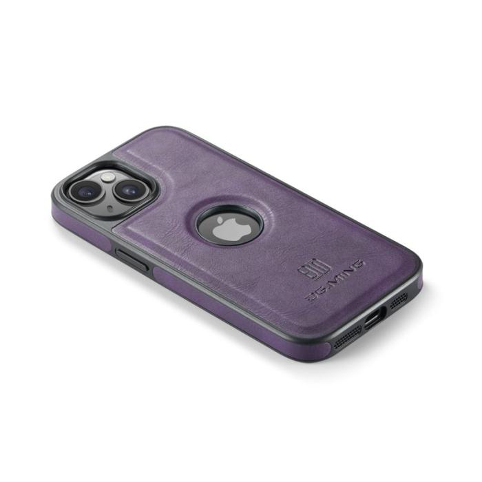 DG.MING - DG.MING iPhone 14 Skal Scratch-Proof Läderfoder - Lila