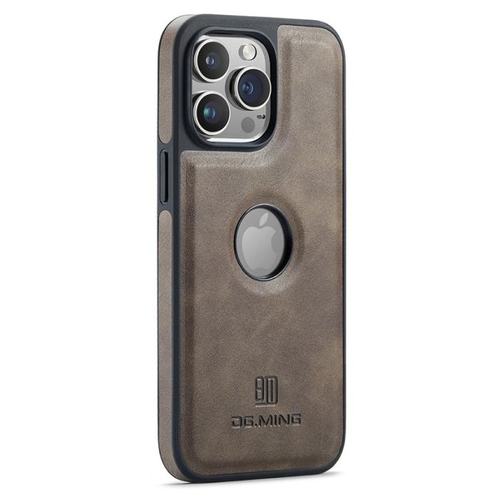 DG.MING - DG.MING iPhone 15 Plus Skal Logo View Bakskal PU Läder Kaffe