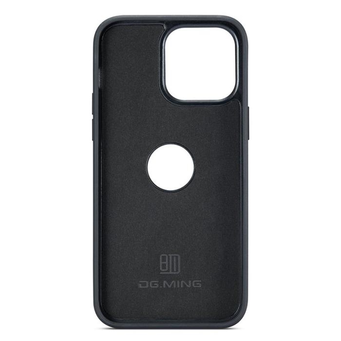 DG.MING - DG.MING iPhone 15 Plus Skal Logo View Bakskal PU Läder Kaffe