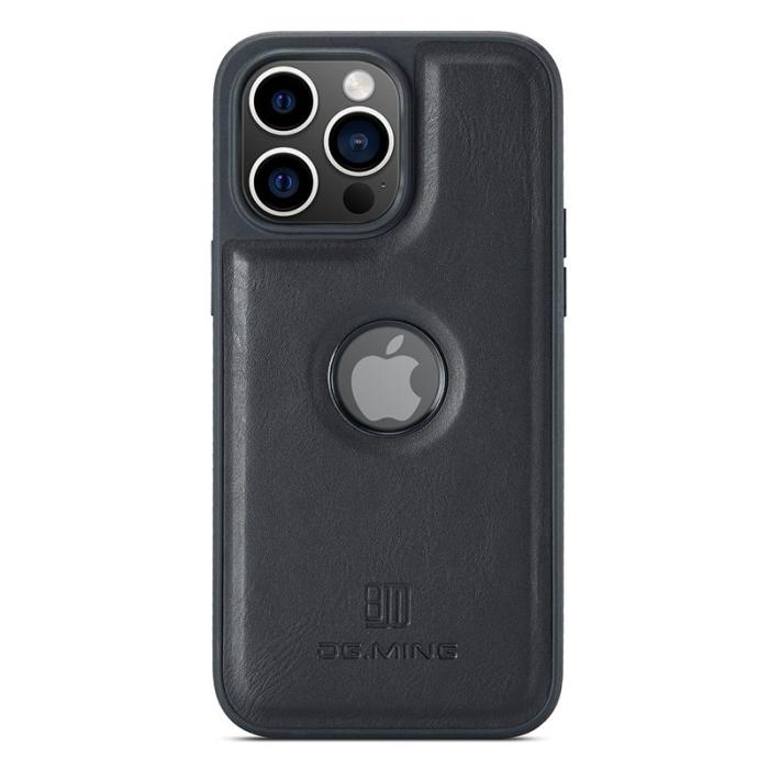 DG.MING - DG.MING iPhone 15 Plus Skal Logo View Bakskal PU Läder Svart