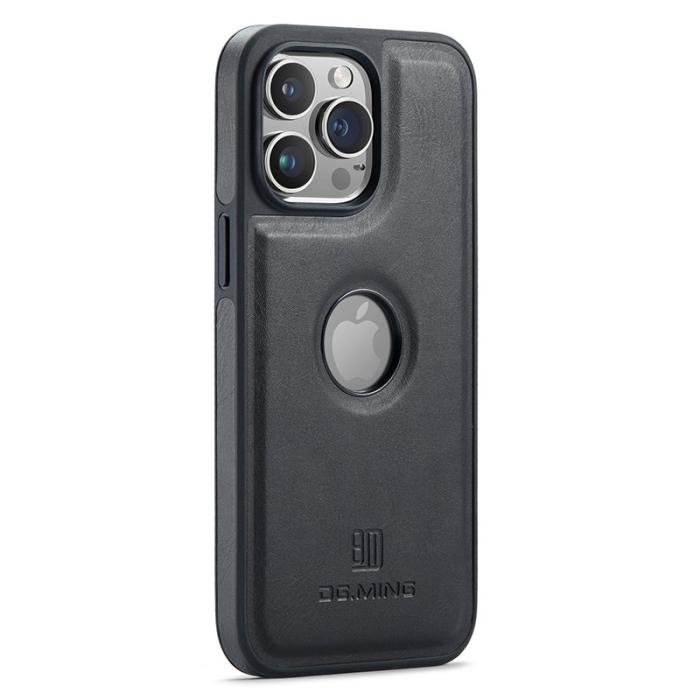 DG.MING - DG.MING iPhone 15 Plus Skal Logo View Bakskal PU Läder Svart