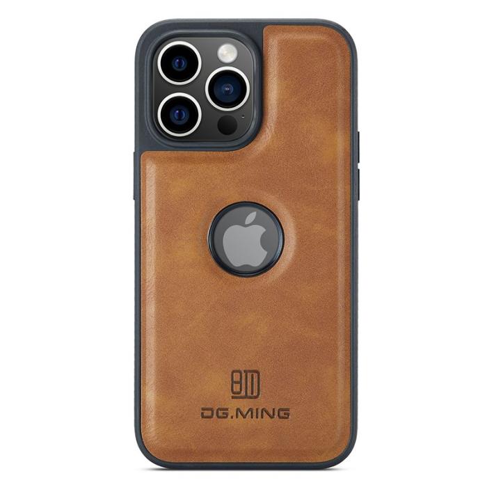 DG.MING - DG.MING iPhone 15 Plus Skal Logo View Brown PU Läder+PC+TPU