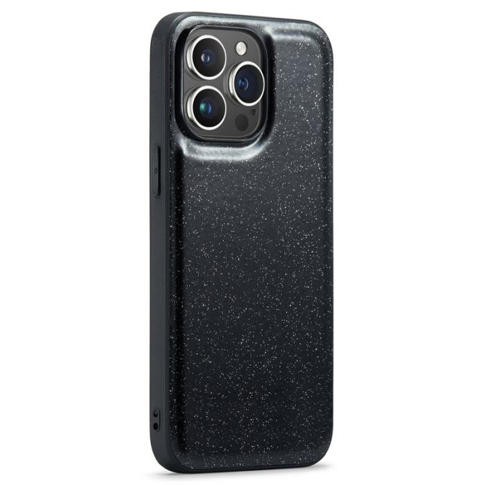 DG.MING - DG.MING iPhone 15 Pro Max Skal Glitter PU Läder + PC + TPU Svart