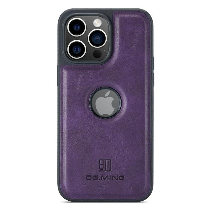DG.MING - DG.MING iPhone 15 Pro Max Skal Logo View Läder Coated - Lila