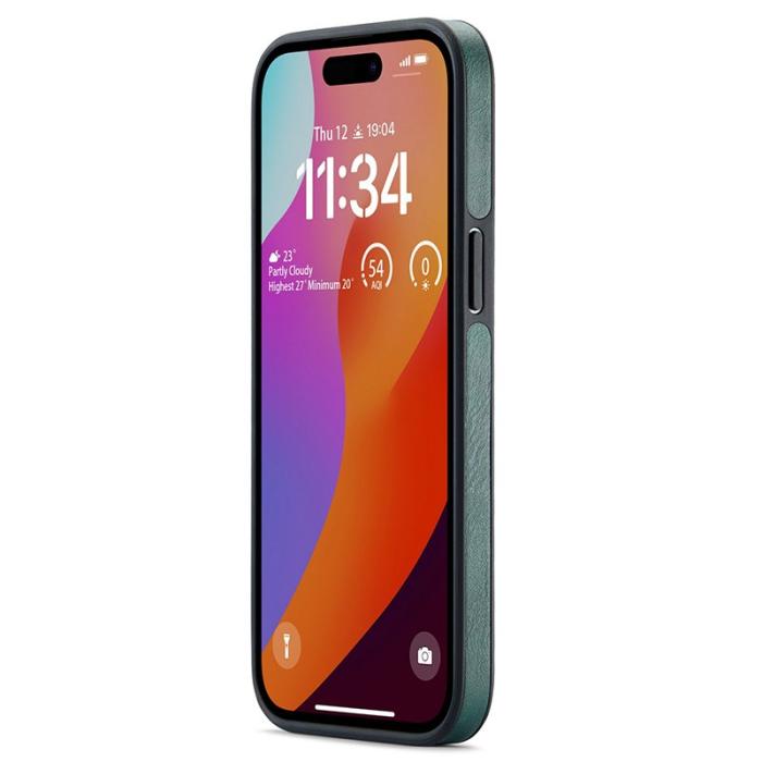 DG.MING - DG.MING iPhone 15 Pro Max Skal Logo View PU Läder Grön