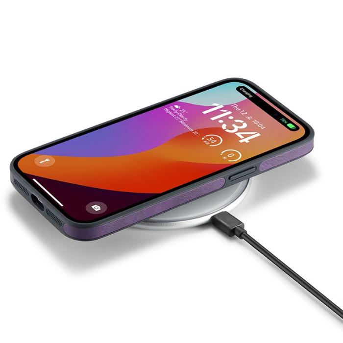 DG.MING - DG.MING iPhone 15 Pro Skal Logo View Stöttålig Lila