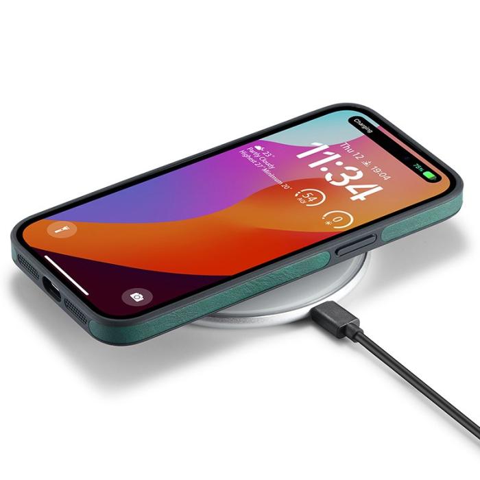 DG.MING - DG.MING iPhone 15 Skal Logo View Anti-Drop Grön