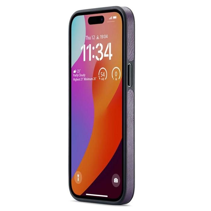 DG.MING - DG.MING iPhone 15 Skal Logo View Anti-Drop Lila