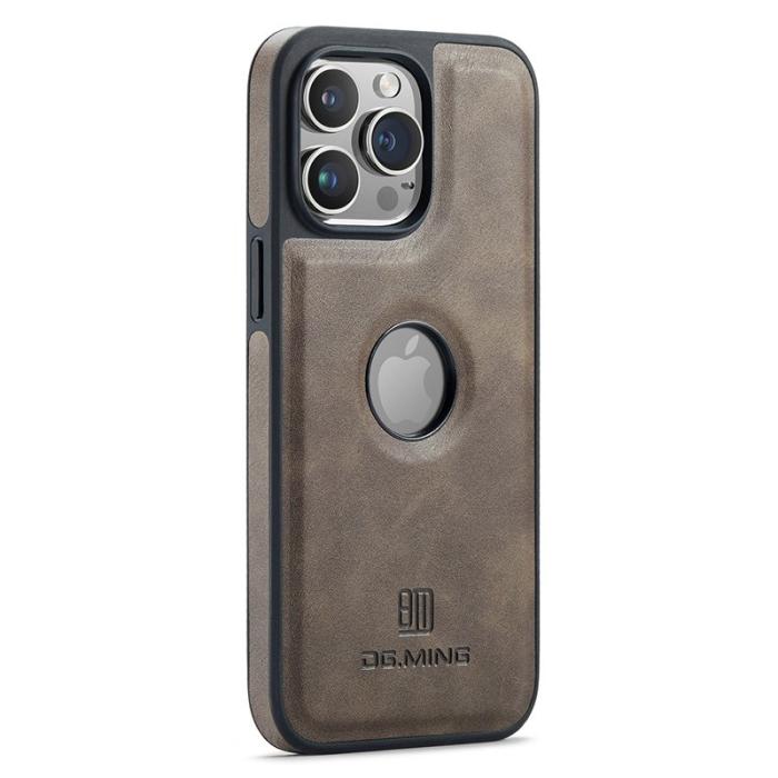 DG.MING - DG.MING iPhone 15 Skal Logo View Anti-Drop PU Läder - Kaffe