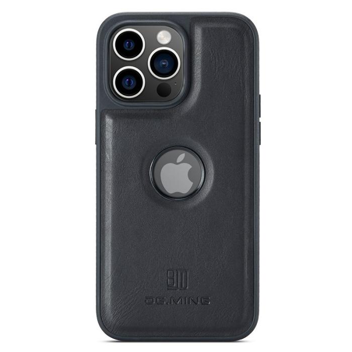 DG.MING - DG.MING iPhone 15 Skal Logo View Anti-Drop PU Läder - Svart
