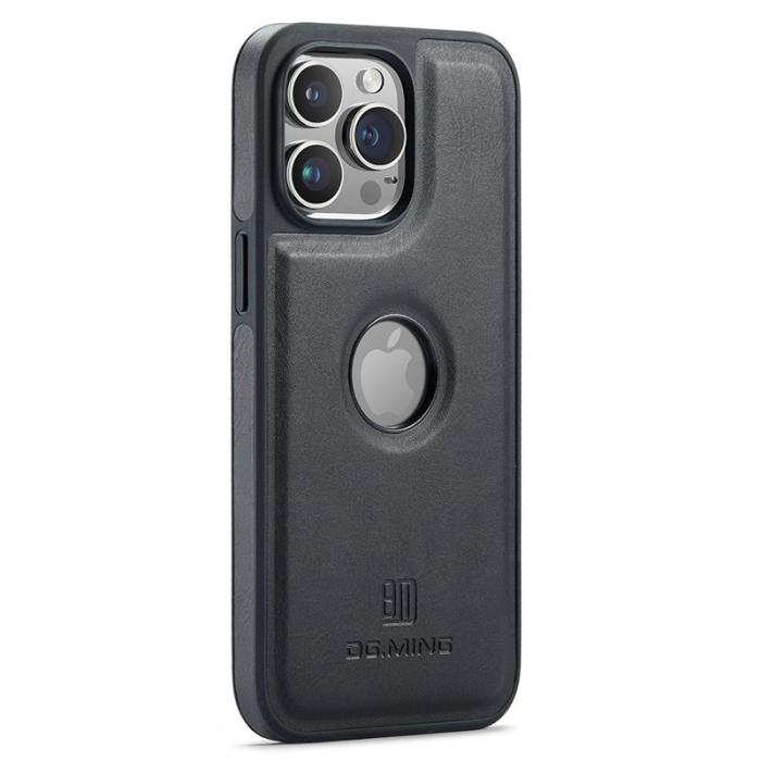 DG.MING - DG.MING iPhone 15 Skal Logo View Anti-Drop PU Läder - Svart