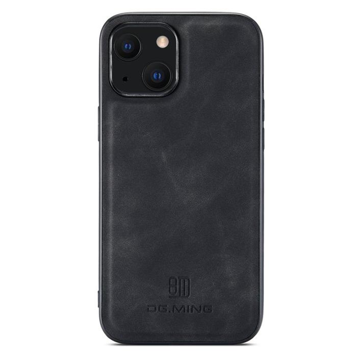DG.MING - DG.MING iPhone 15 Skal PC+TPU+PU Läder Anti-Kollisions Svart