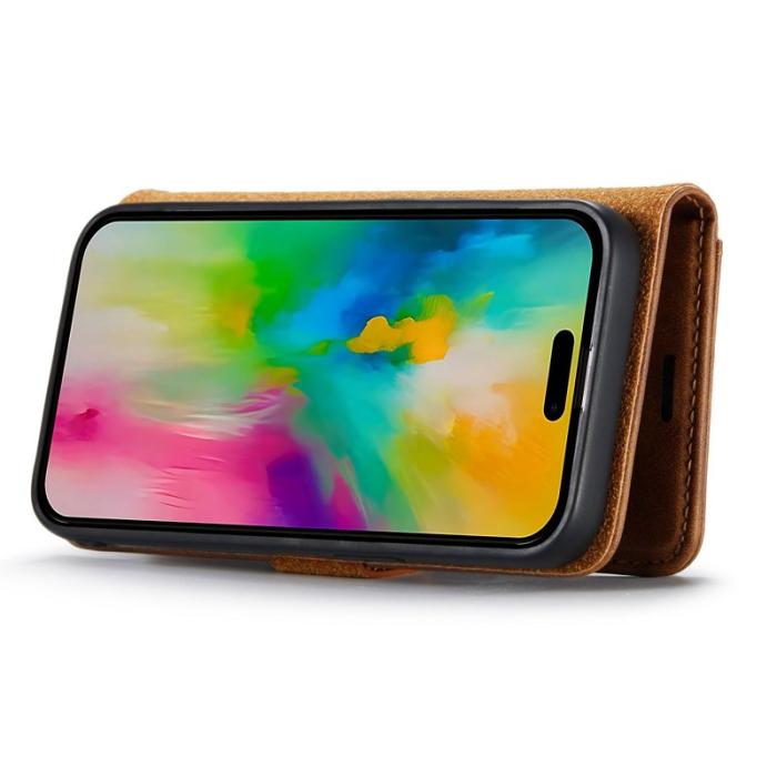 DG.MING - DG.MING iPhone 16 Pro Max Skal Avtagbart Läderfodral - Brun