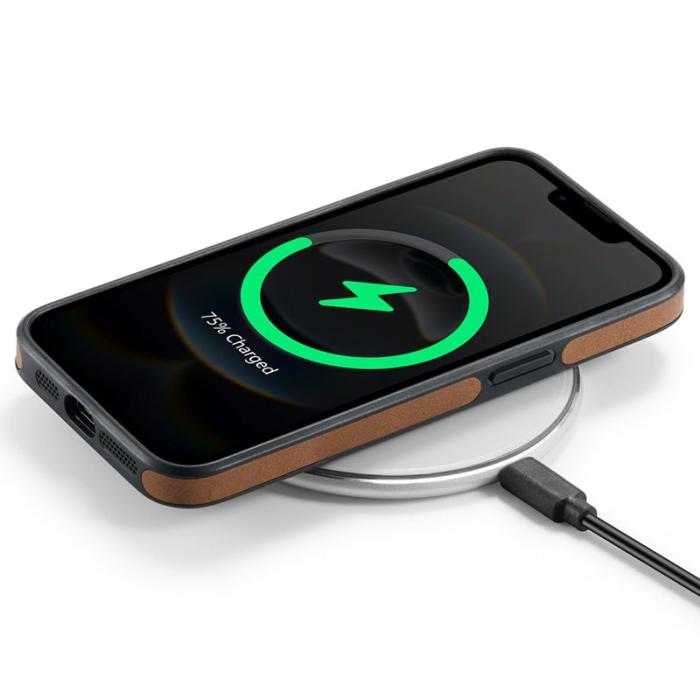 DG.MING - DG.MING iPhone 16e Fodral Anti-Drop Läder PC + TPU - Brun