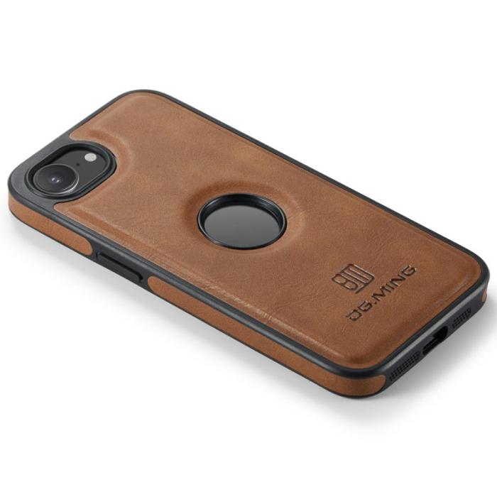 DG.MING - DG.MING iPhone 16e Fodral Anti-Drop Läder PC + TPU - Brun