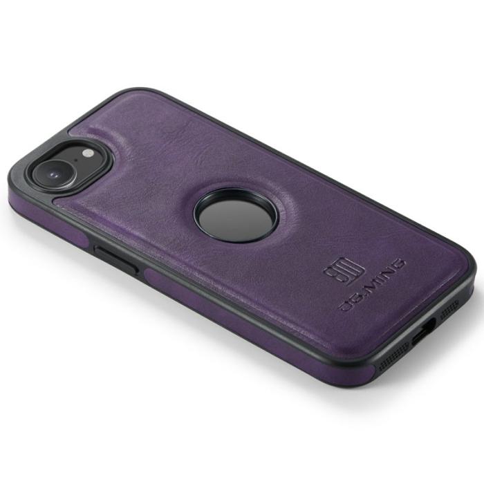DG.MING - DG.MING iPhone 16e Fodral Anti-Drop Läder PC + TPU Lila