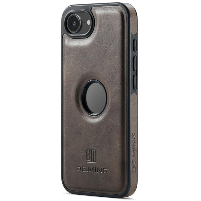 DG.MING - DG.MING iPhone 16e Skal Anti-Drop Läder Coated - Kaffe