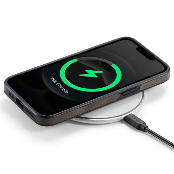 DG.MING - DG.MING iPhone 16e Skal Anti-Drop Läder Coated - Kaffe