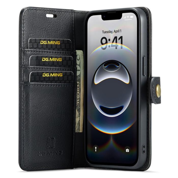 DG.MING - DG.MING iPhone 16e Skal Avtagbart Läderfodral - Svart